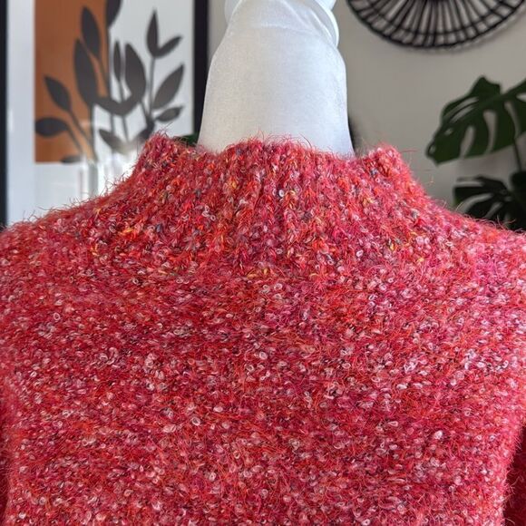 NWOT Free People Star Dust Pullover Long Sleeves Mock Neck Slouchy S Textured - Picture 8 of 13